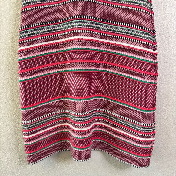 Anthropologie Aldo Martins Alice Stripe Knit Dress Womens Medium Pink Red Ruffle - Picture 6 of 15